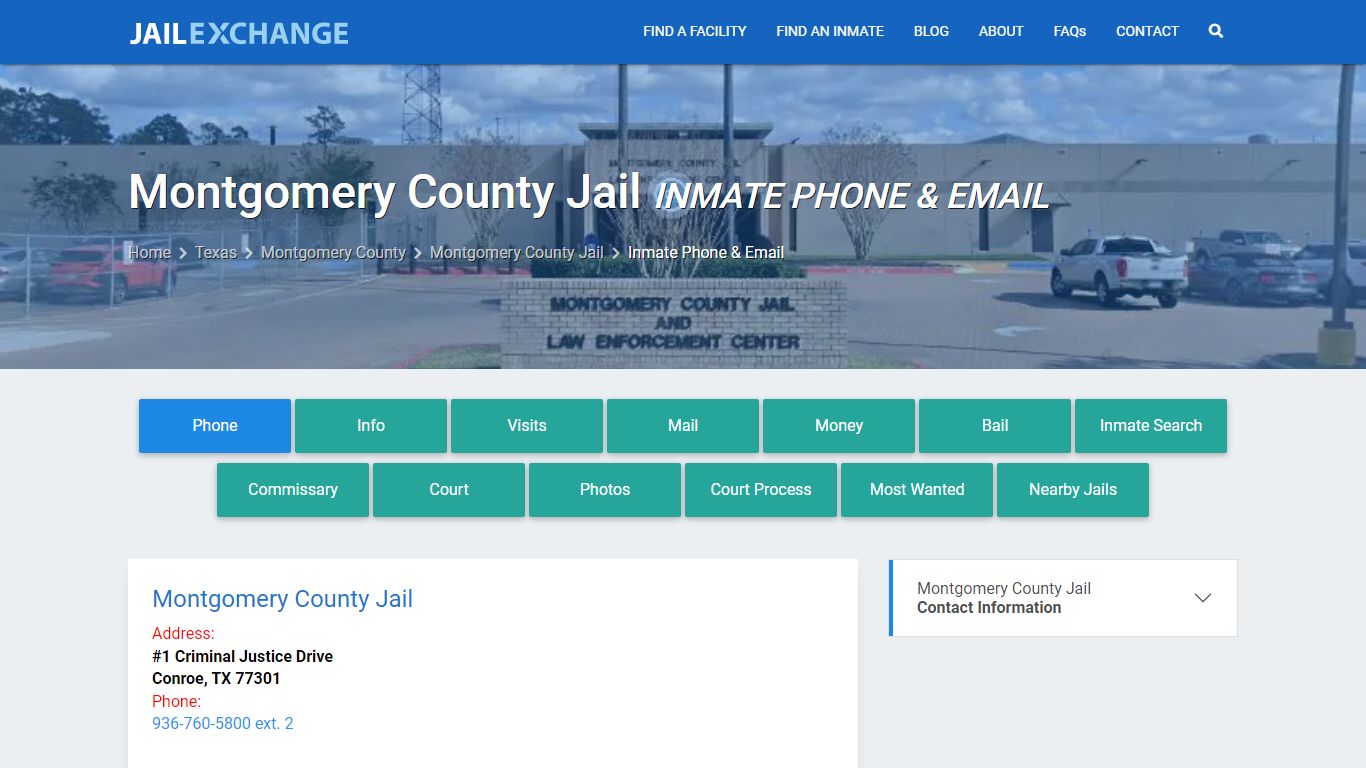 Inmate Phone - Montgomery County Jail, TX - Jail Exchange